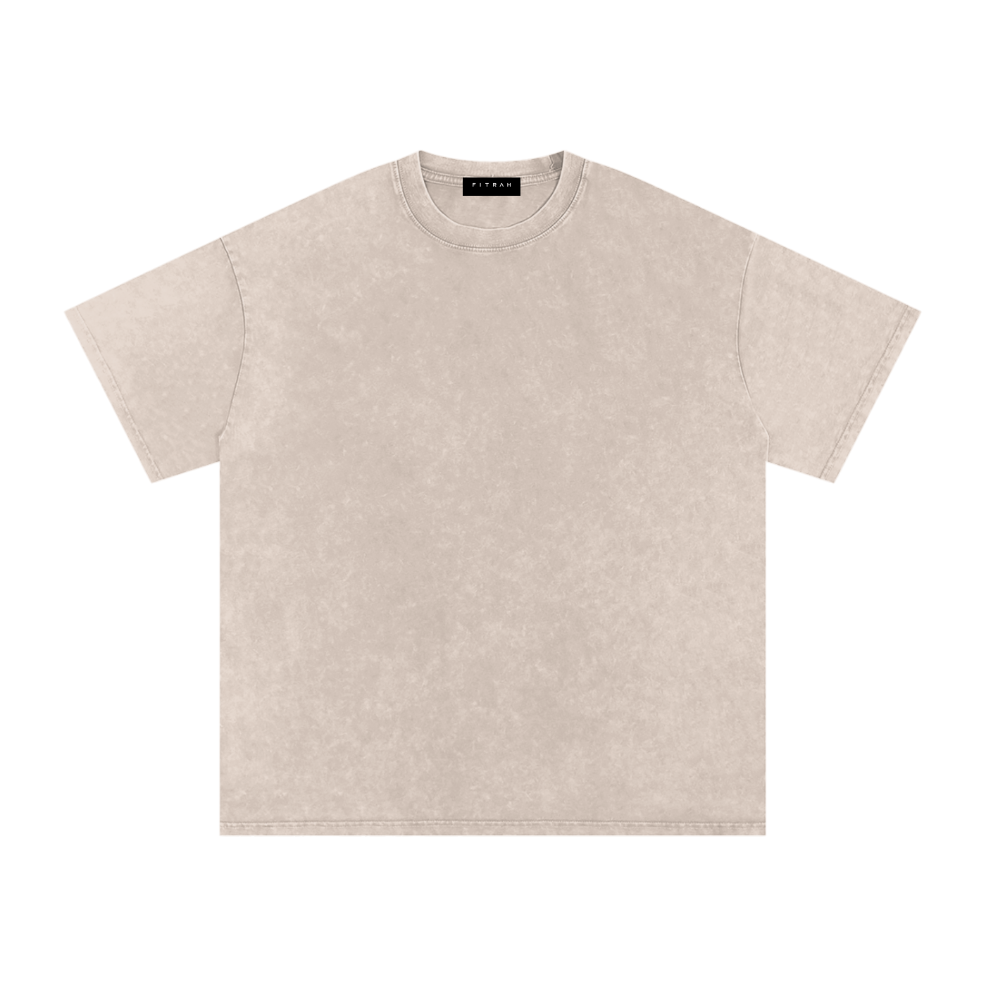 Acid Washed Oversized T-Shirt white print
