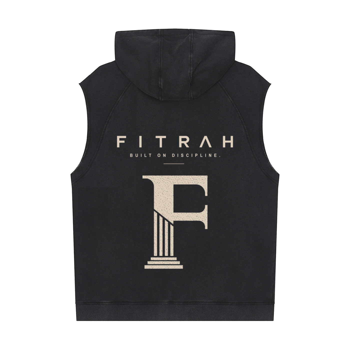 ACID WASH SLEEVELESS HOODIE