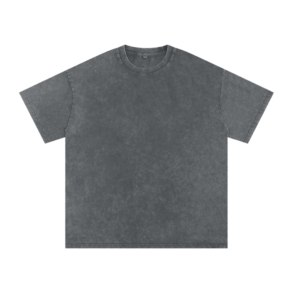 Acid Washed Oversized T-Shirt ivory print
