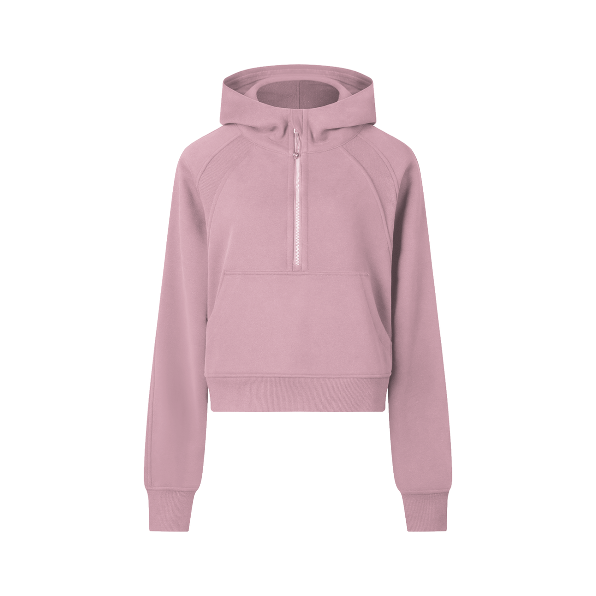womens cropped half zip hoodie obsidian