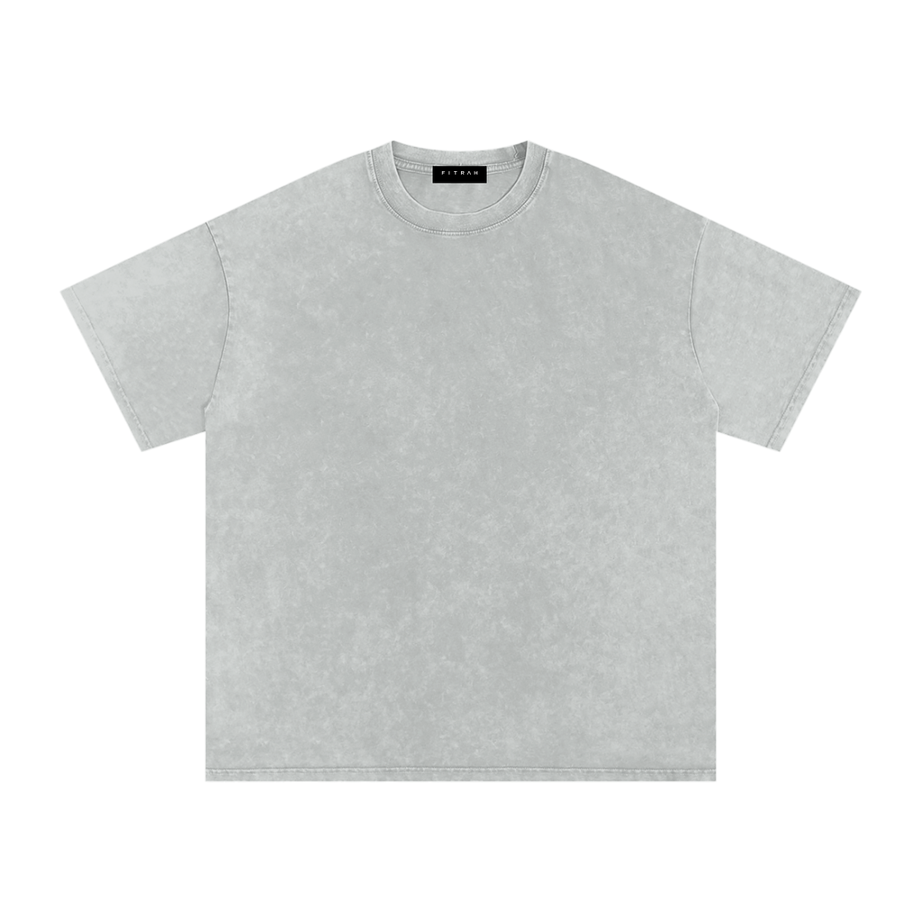 Acid Washed Oversized T-Shirt black print