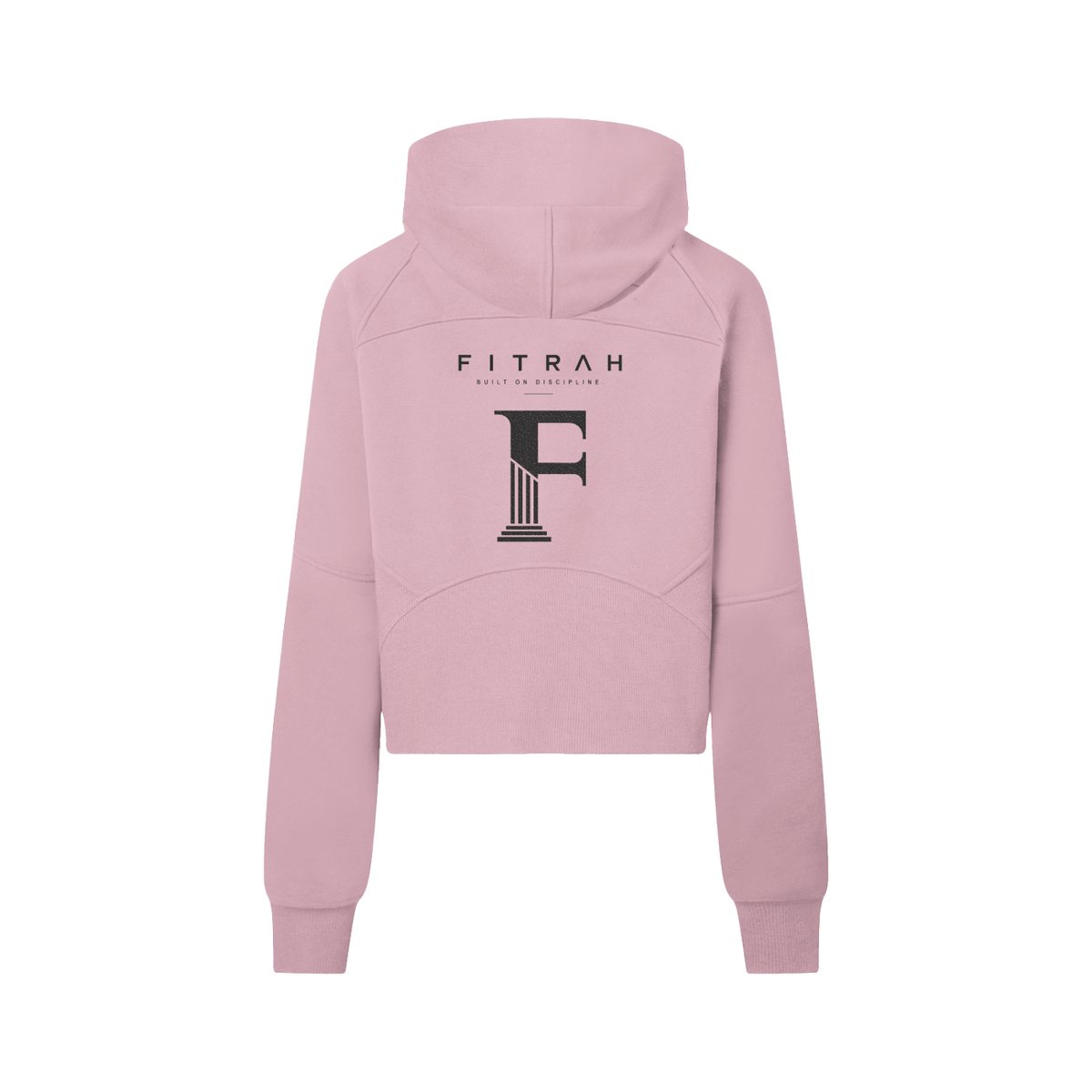 womens cropped half zip hoodie obsidian