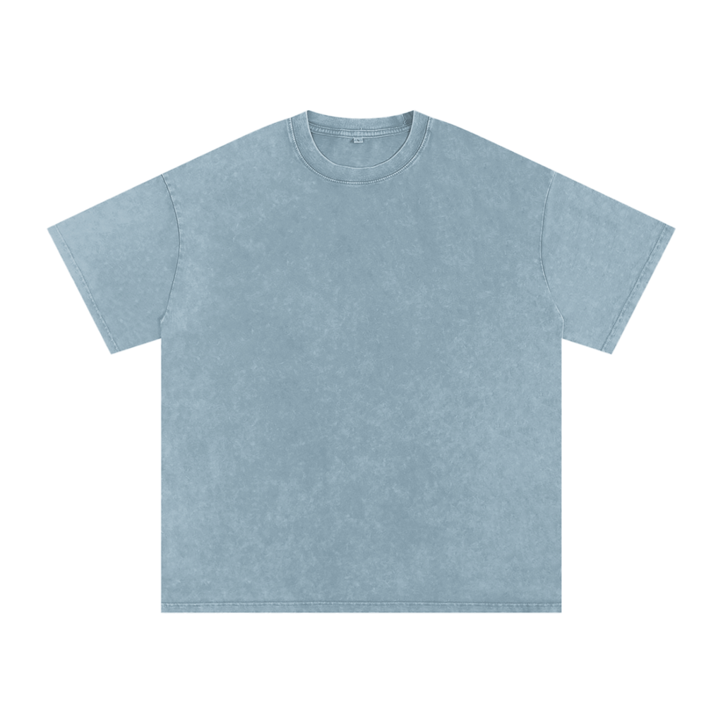 Acid Washed Oversized T-Shirt ivory print