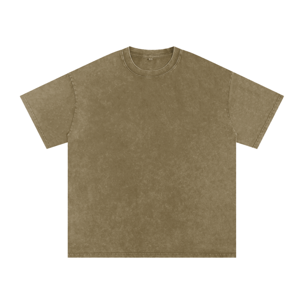 Acid Washed Oversized T-Shirt ivory print