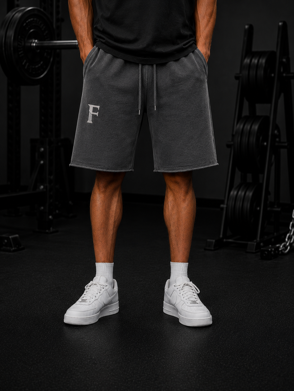Acid Washed Raw Hem Shorts