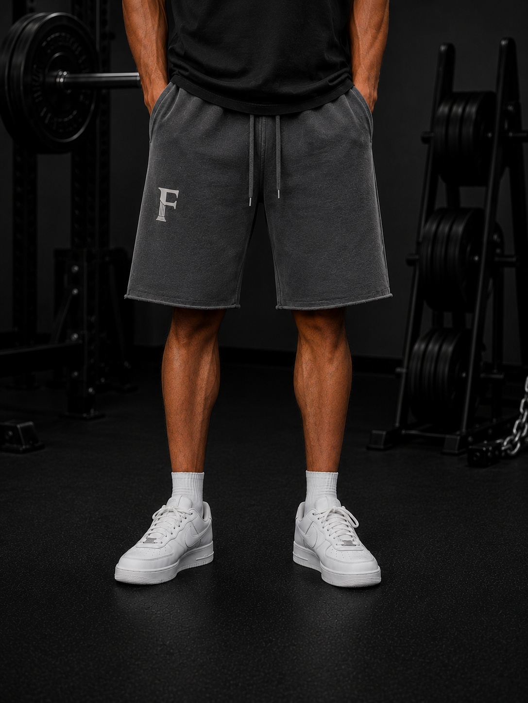 Acid Washed Raw Hem Shorts