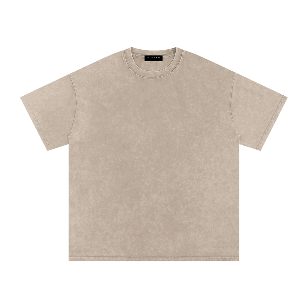 Acid Washed Oversized T-Shirt black print