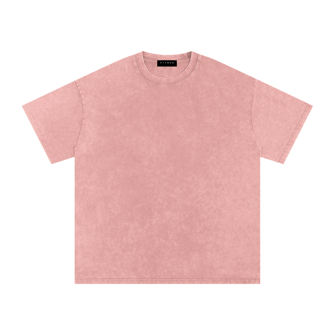 Acid Washed Oversized T-Shirt white print